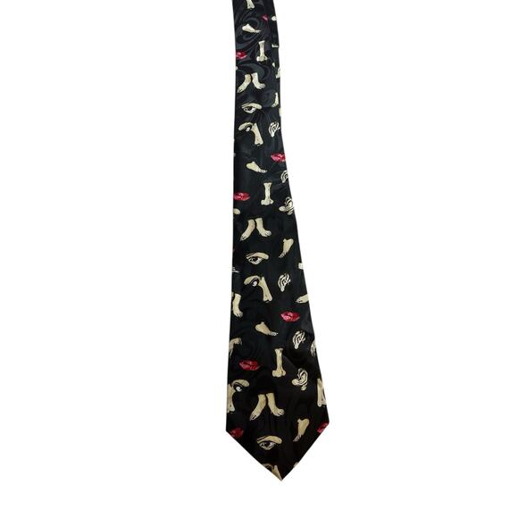 Vintage Designs By A. Rogers Men's Eyes Ears Nose Mouth Body Neck Tie - Picture 1 of 4